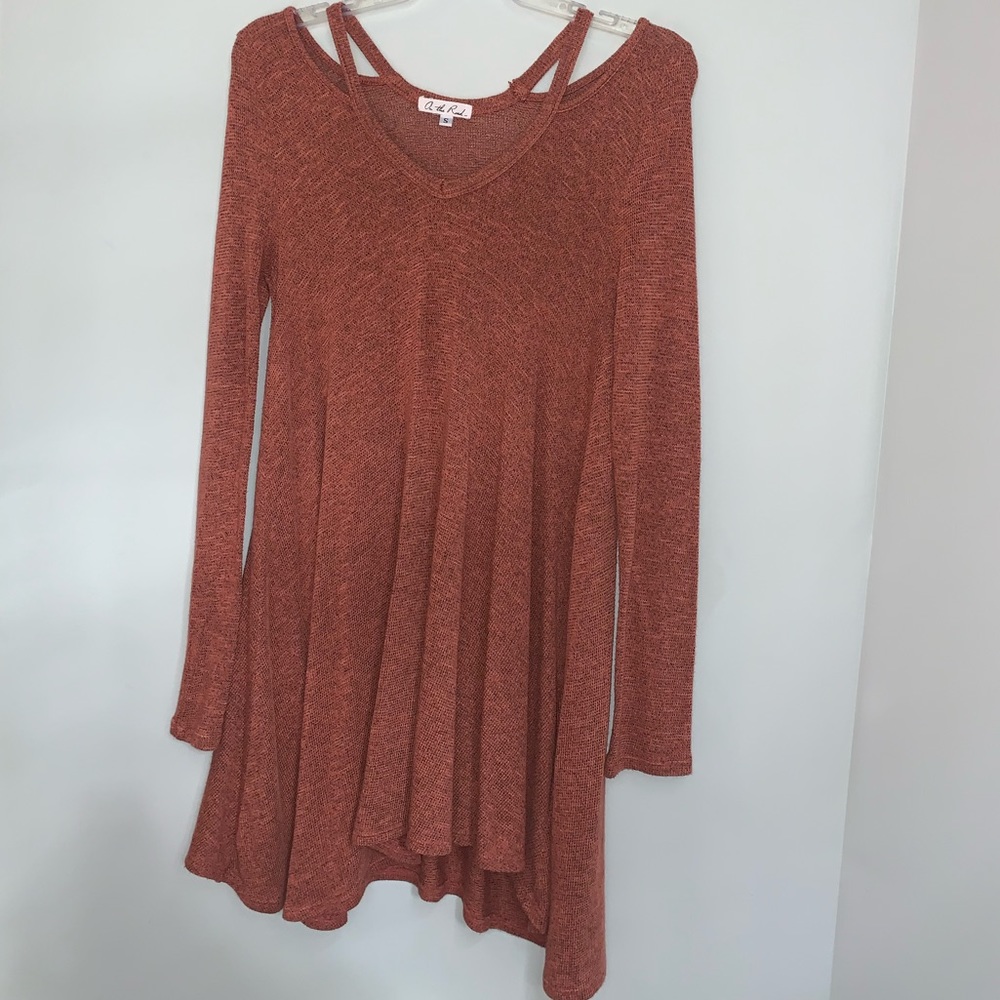 On the Road Heather Burnt Orange Long Sleeve Top